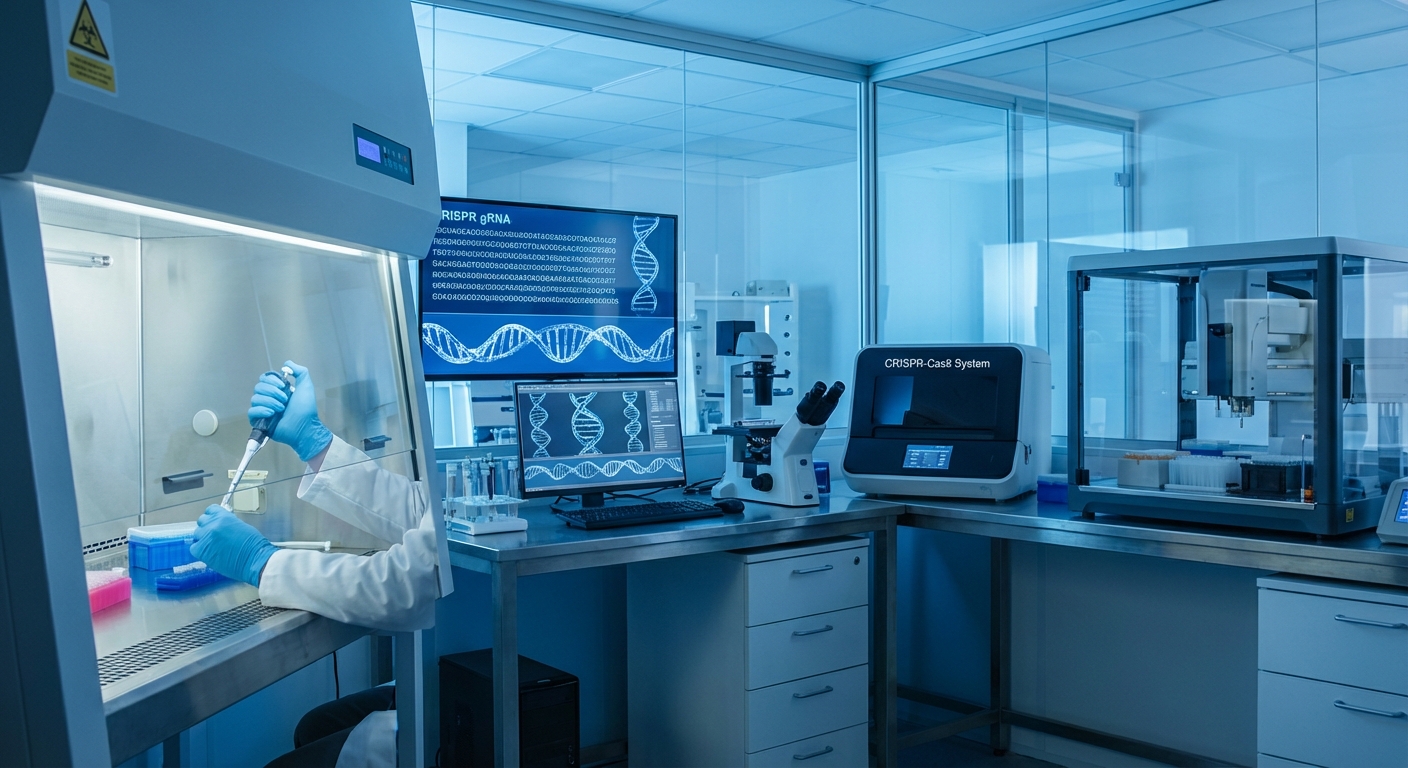 CRISPR gene editing laboratory equipment used in de-extinction research